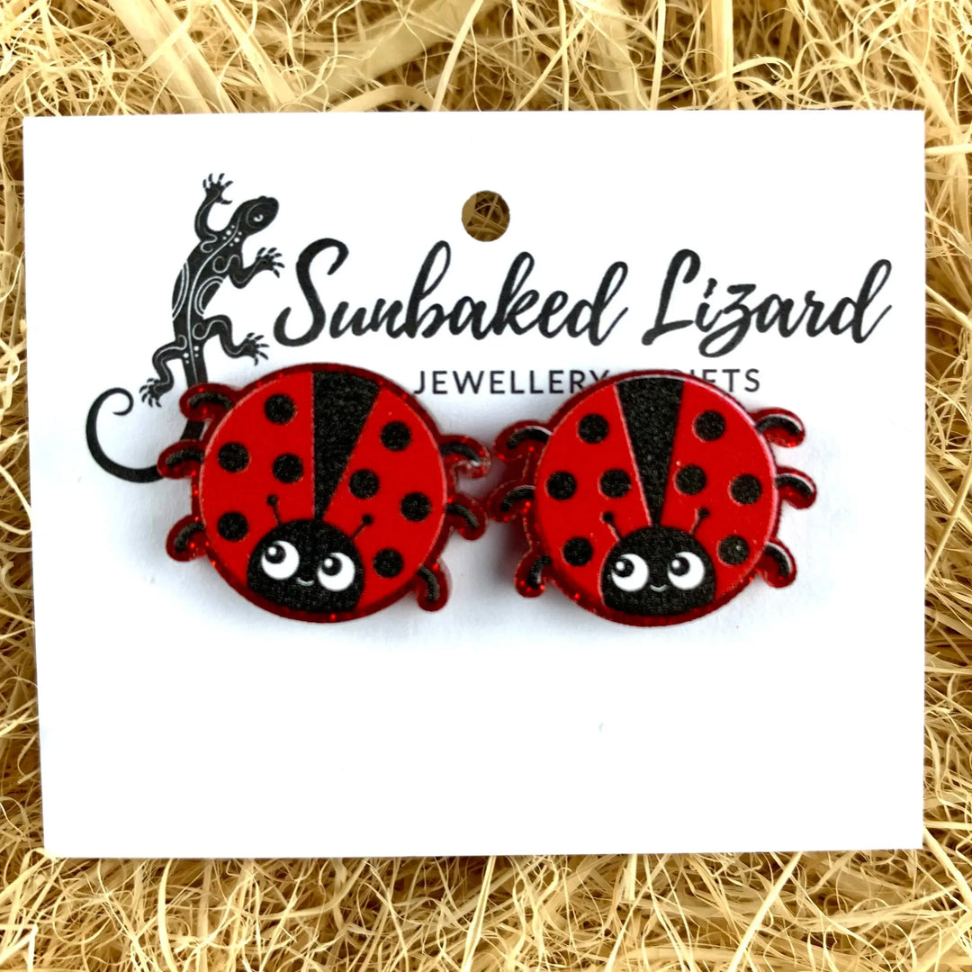 Ladybug Earrings Sunbaked Lizard Jewellery & Gifts