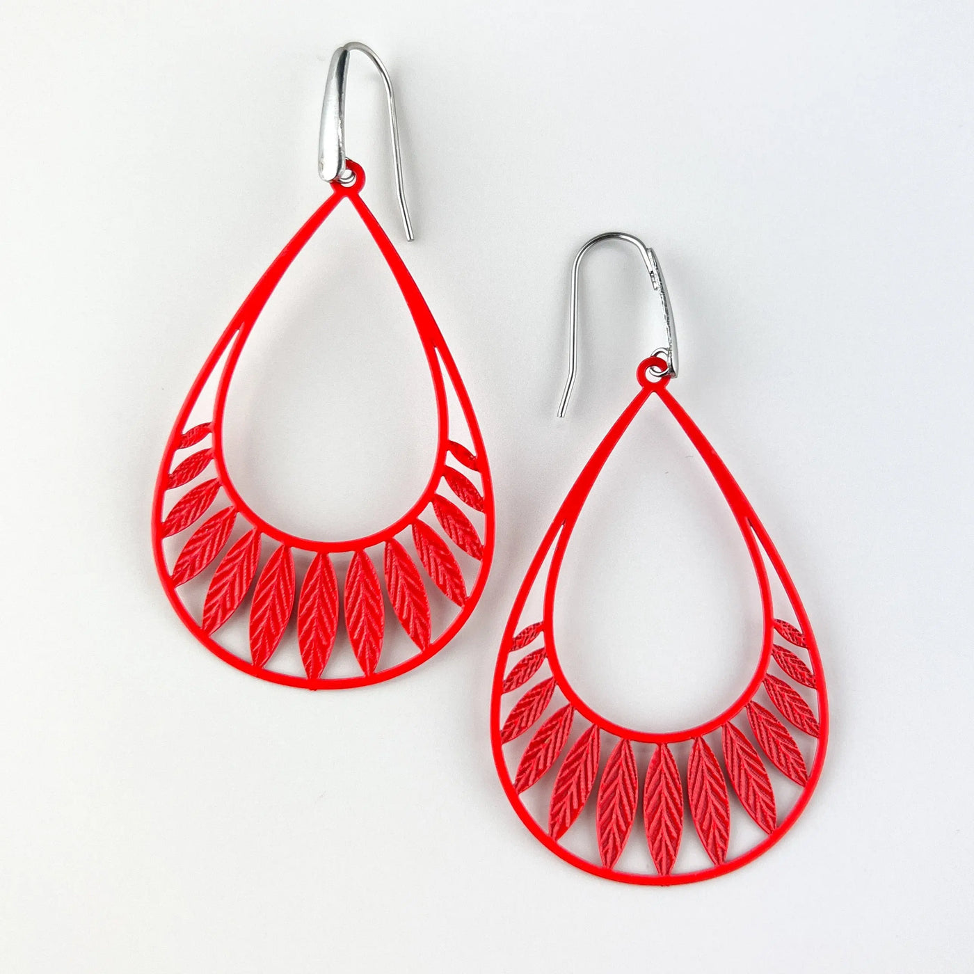 Leafy Droplet Filigree Drop Earrings -4 Colours