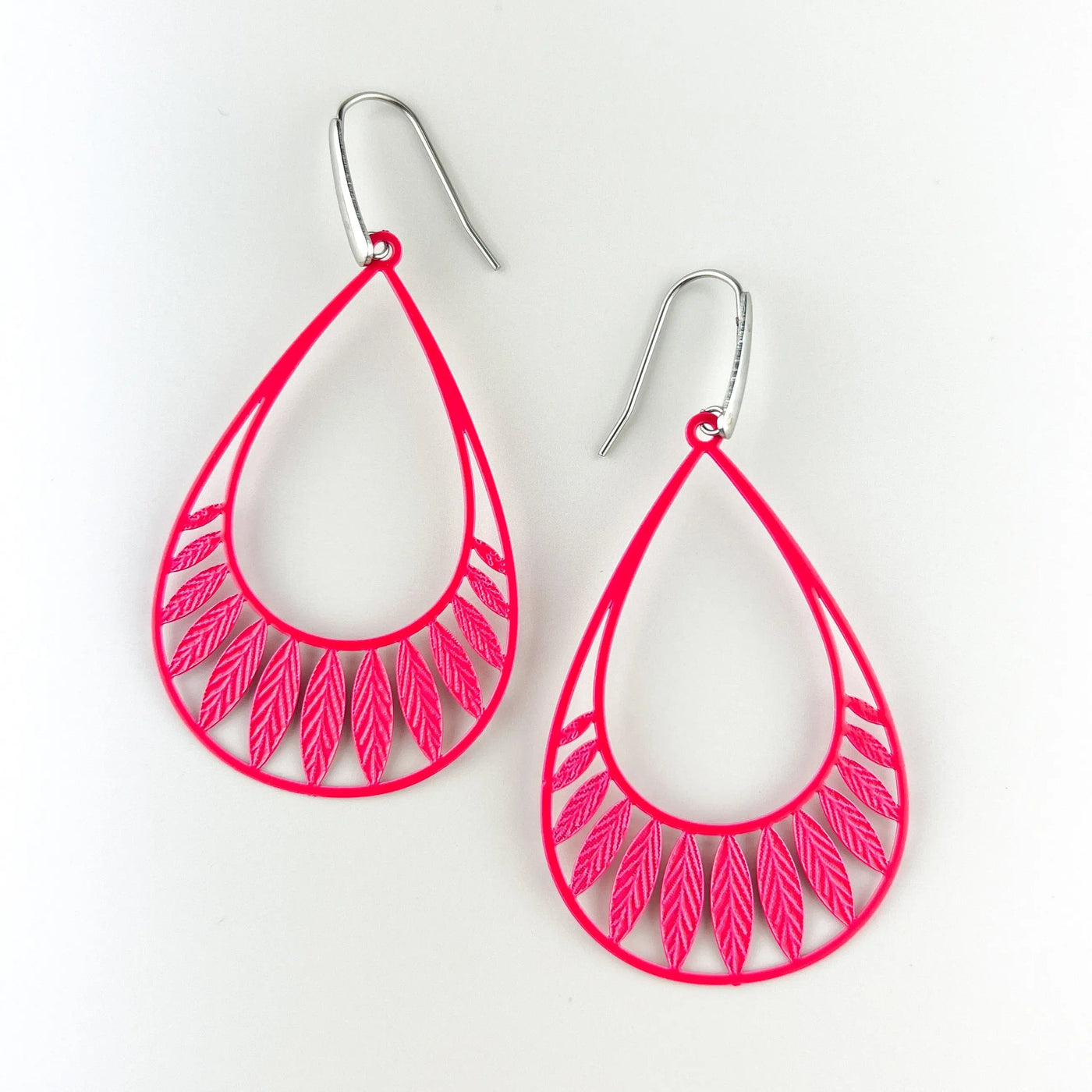Leafy Droplet Filigree Drop Earrings -4 Colours