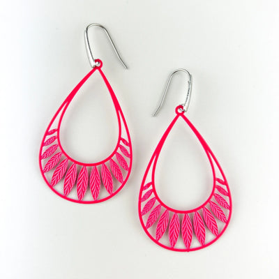Leafy Droplet Filigree Drop Earrings -4 Colours