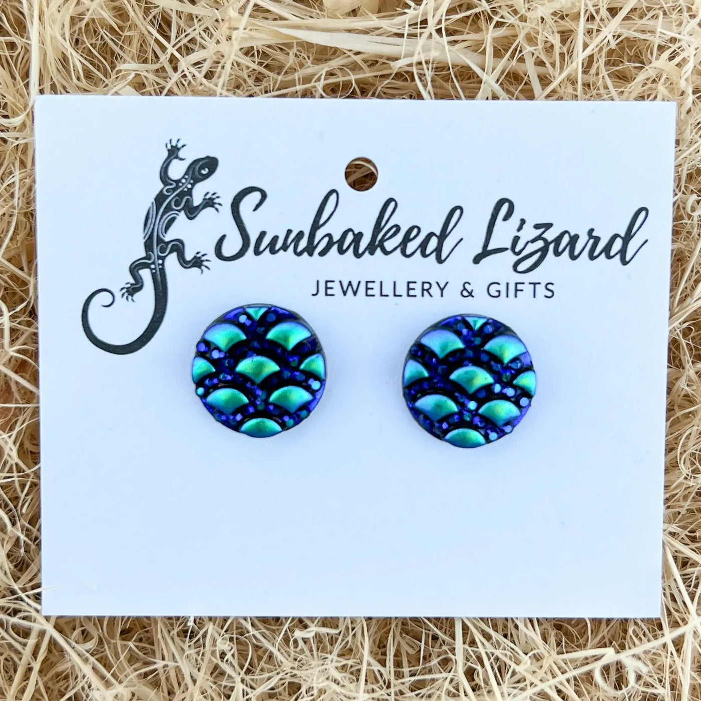 Ocean Blue Bling Studs