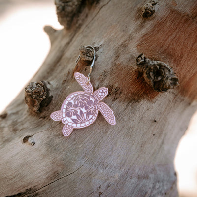 Pink Shimmer Turtle Dangles