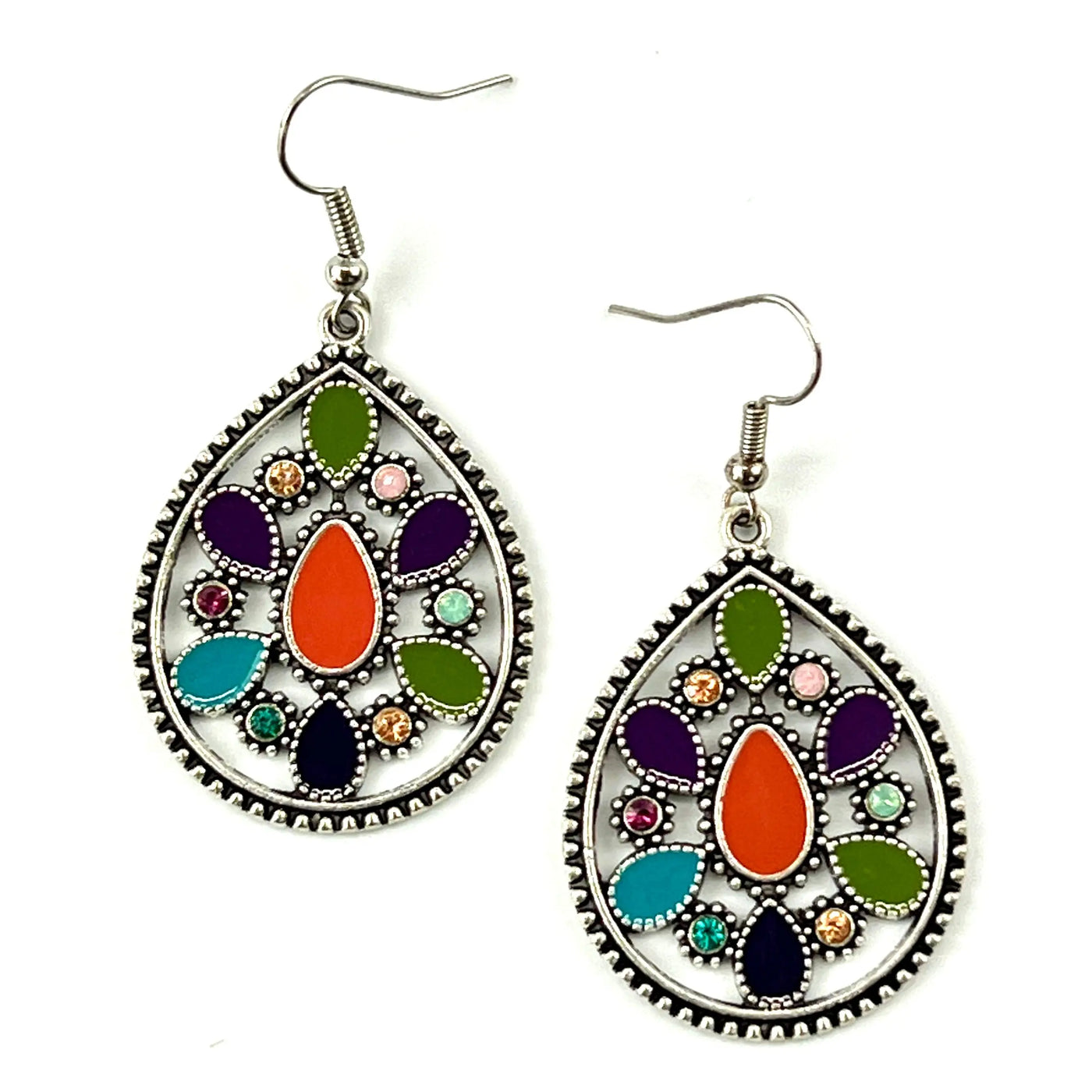 Silver Mosaic with Diamante Drops