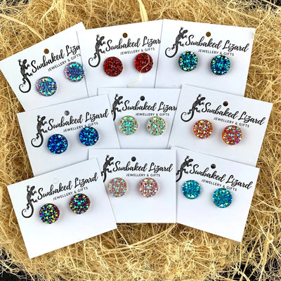 Sparkle Round Earrings- 6 Colours