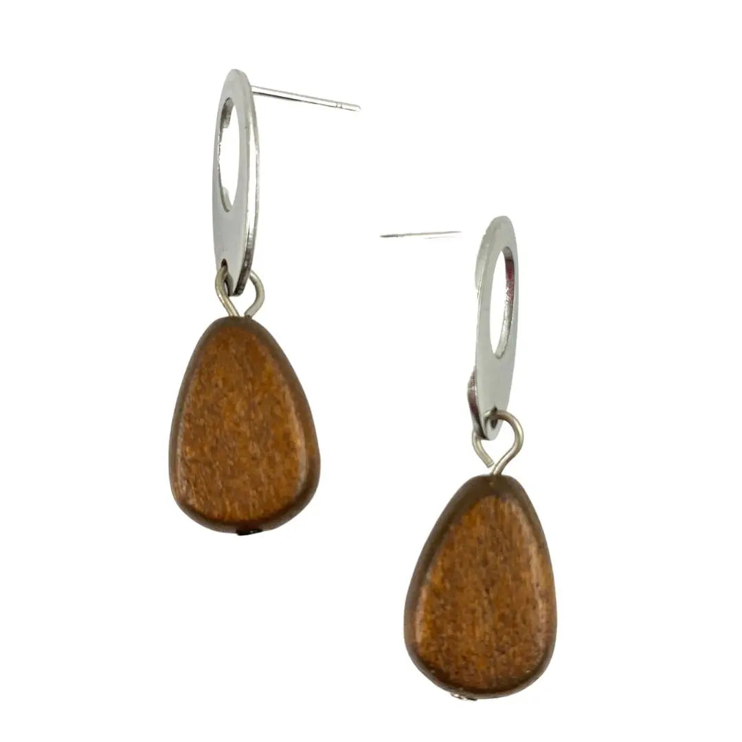 Timber Bead Drop Dangles - 6 Colours