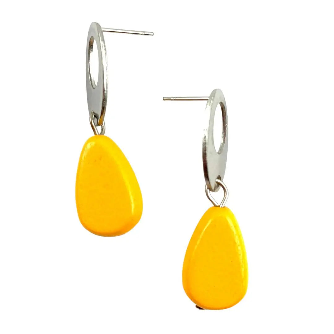 Timber Bead Drop Dangles - 6 Colours