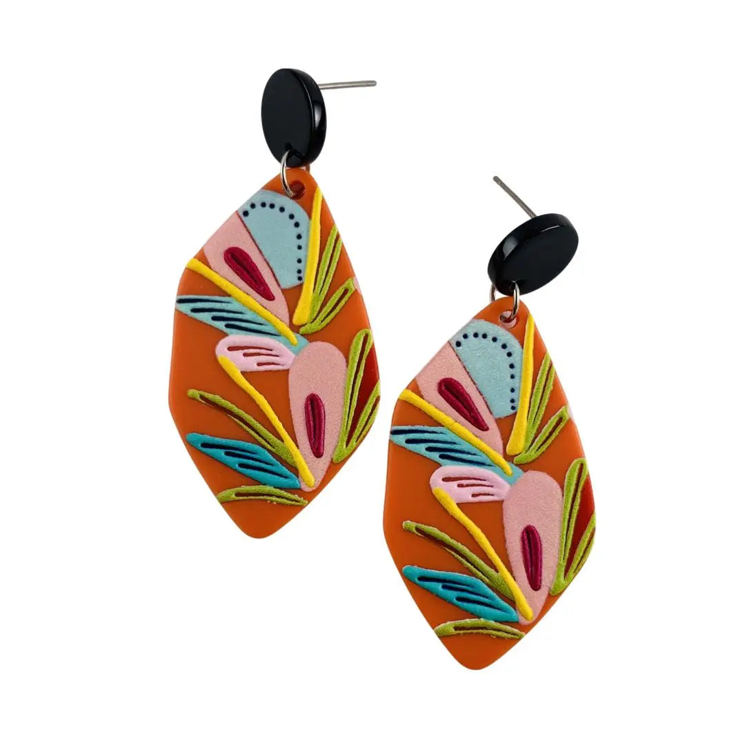 Tropical Plant Dangles - Orange